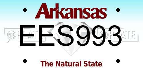 EES993 Arkansas License Plate