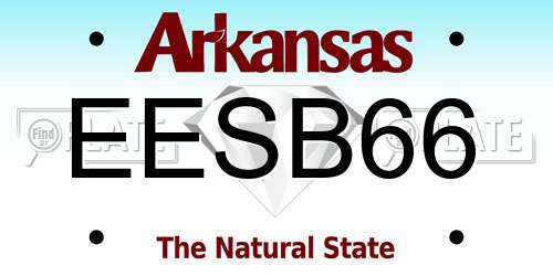 EESB66 Arkansas License Plate