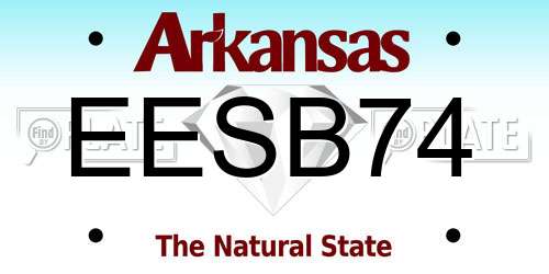 EESB74 Arkansas License Plate