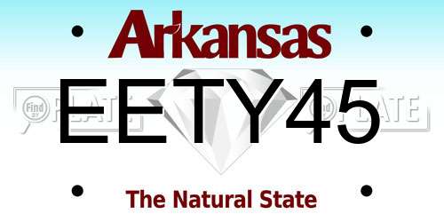 EETY45 Arkansas License Plate