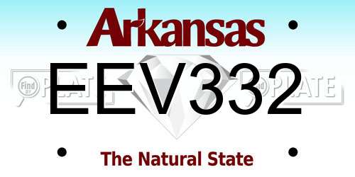 EEV332 Arkansas License Plate