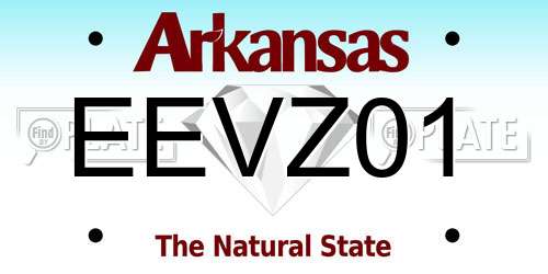 EEVZ01 Arkansas License Plate