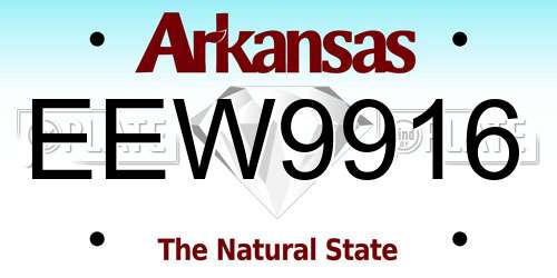 EEW9916 Arkansas License Plate