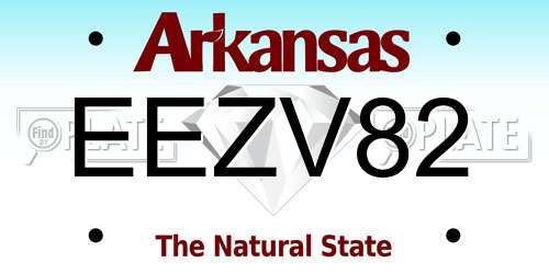 EEZV82 Arkansas License Plate