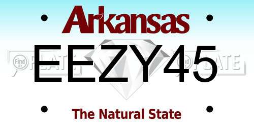 EEZY45 Arkansas License Plate