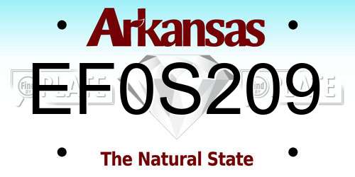 EF0S209 Arkansas License Plate