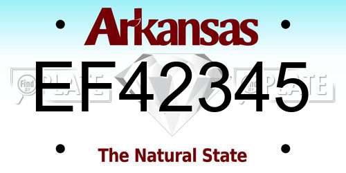 EF42345 Arkansas License Plate