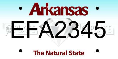 EFA2345 Arkansas License Plate