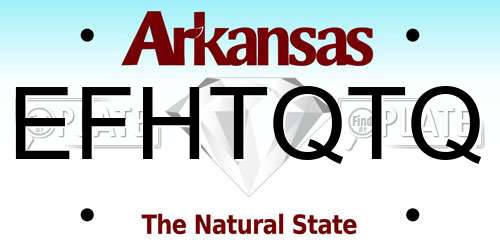 EFHTQTQ Arkansas License Plate