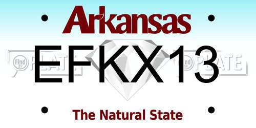 EFKX13 Arkansas License Plate