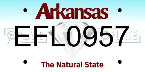 EFL0957 Arkansas License Plate