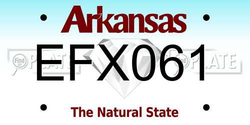 EFX061 Arkansas License Plate