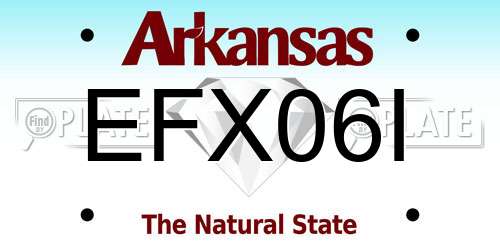 EFX06I Arkansas License Plate
