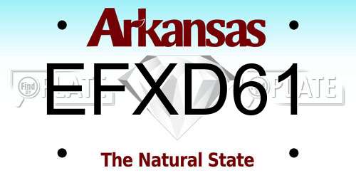 EFXD61 Arkansas License Plate