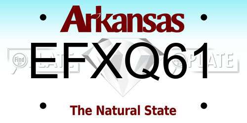 EFXQ61 Arkansas License Plate