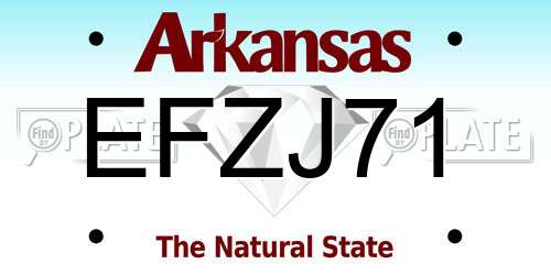 EFZJ71 Arkansas License Plate