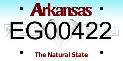 EG00422 Arkansas License Plate