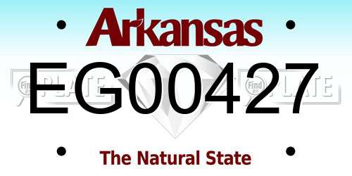 EG00427 Arkansas License Plate