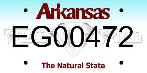 EG00472 Arkansas License Plate