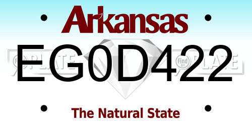 EG0D422 Arkansas License Plate