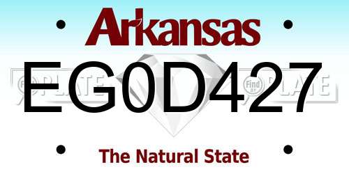 EG0D427 Arkansas License Plate