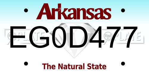 EG0D477 Arkansas License Plate