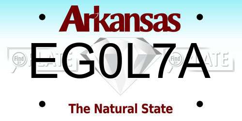 EG0L7A Arkansas License Plate