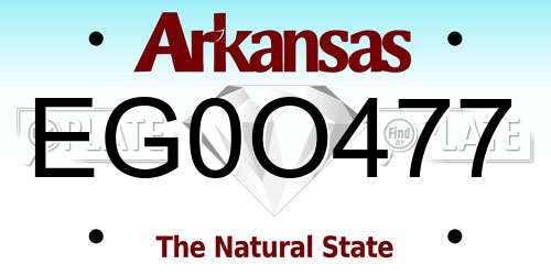 EG0O477 Arkansas License Plate