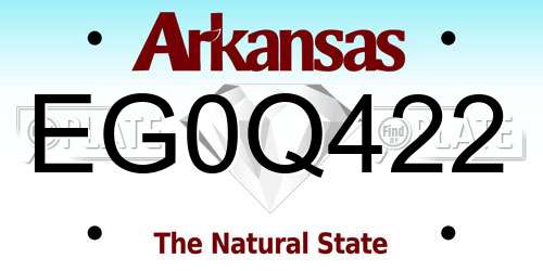 EG0Q422 Arkansas License Plate