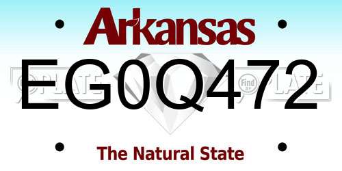 EG0Q472 Arkansas License Plate