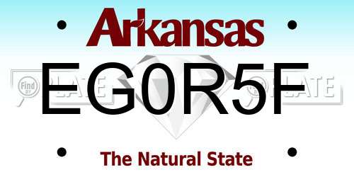 EG0R5F Arkansas License Plate