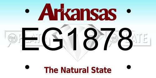 EG1878 Arkansas License Plate