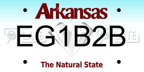 EG1B2B Arkansas License Plate