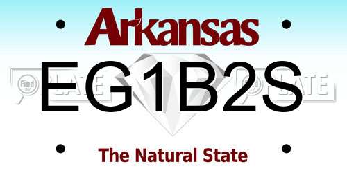 EG1B2S Arkansas License Plate