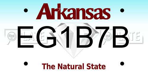 EG1B7B Arkansas License Plate