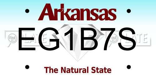 EG1B7S Arkansas License Plate