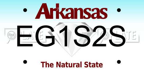 EG1S2S Arkansas License Plate