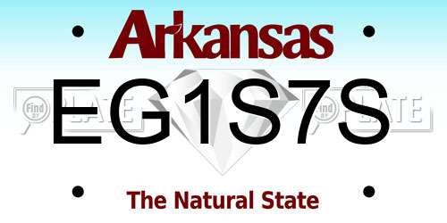 EG1S7S Arkansas License Plate