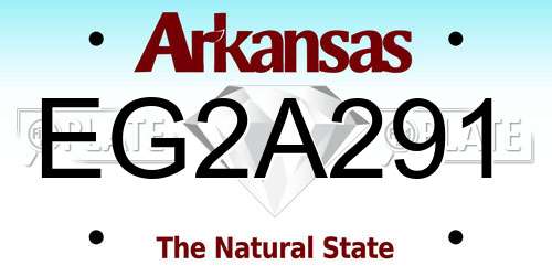 EG2A291 Arkansas License Plate