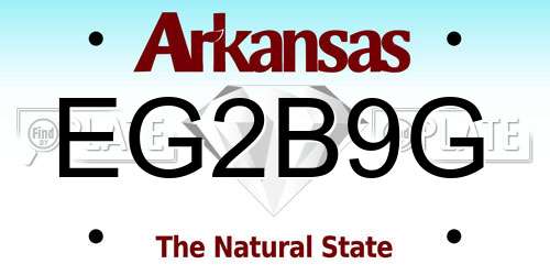 EG2B9G Arkansas License Plate