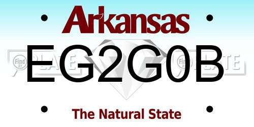 EG2G0B Arkansas License Plate
