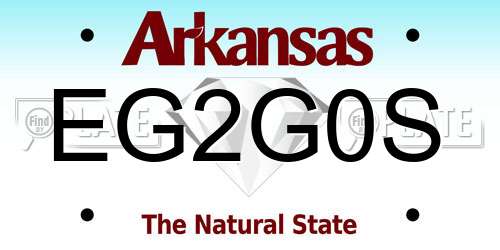 EG2G0S Arkansas License Plate
