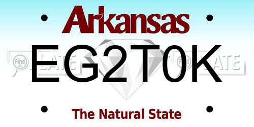 EG2T0K Arkansas License Plate