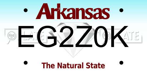 EG2Z0K Arkansas License Plate