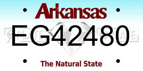 EG42480 Arkansas License Plate