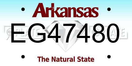 EG47480 Arkansas License Plate