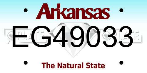 EG49033 Arkansas License Plate
