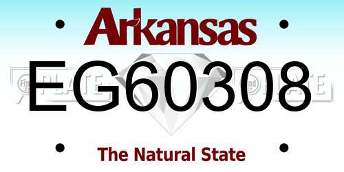EG60308 Arkansas License Plate