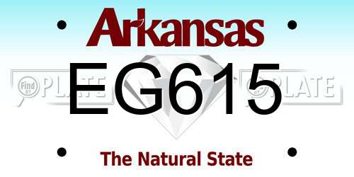 EG615 Arkansas License Plate