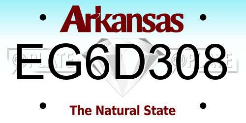 EG6D308 Arkansas License Plate